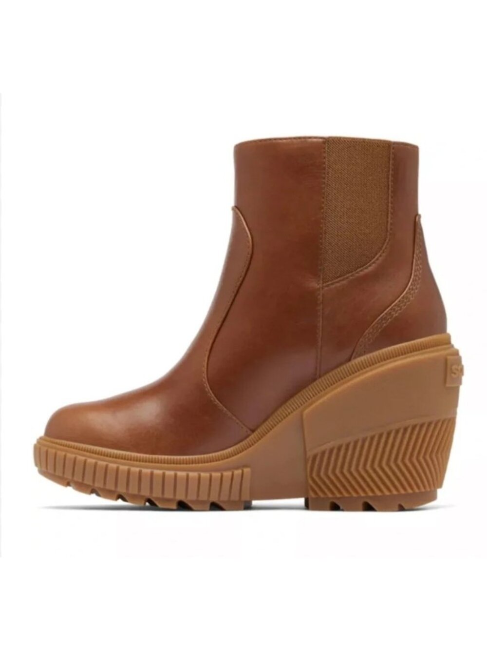 Sorel Brown Leather Wedge Ankle Booties